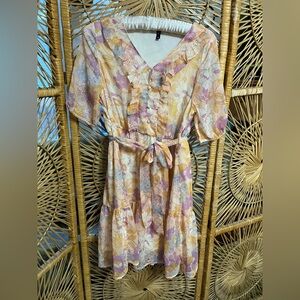 Rio Floral V-Neck Ruffle Dress